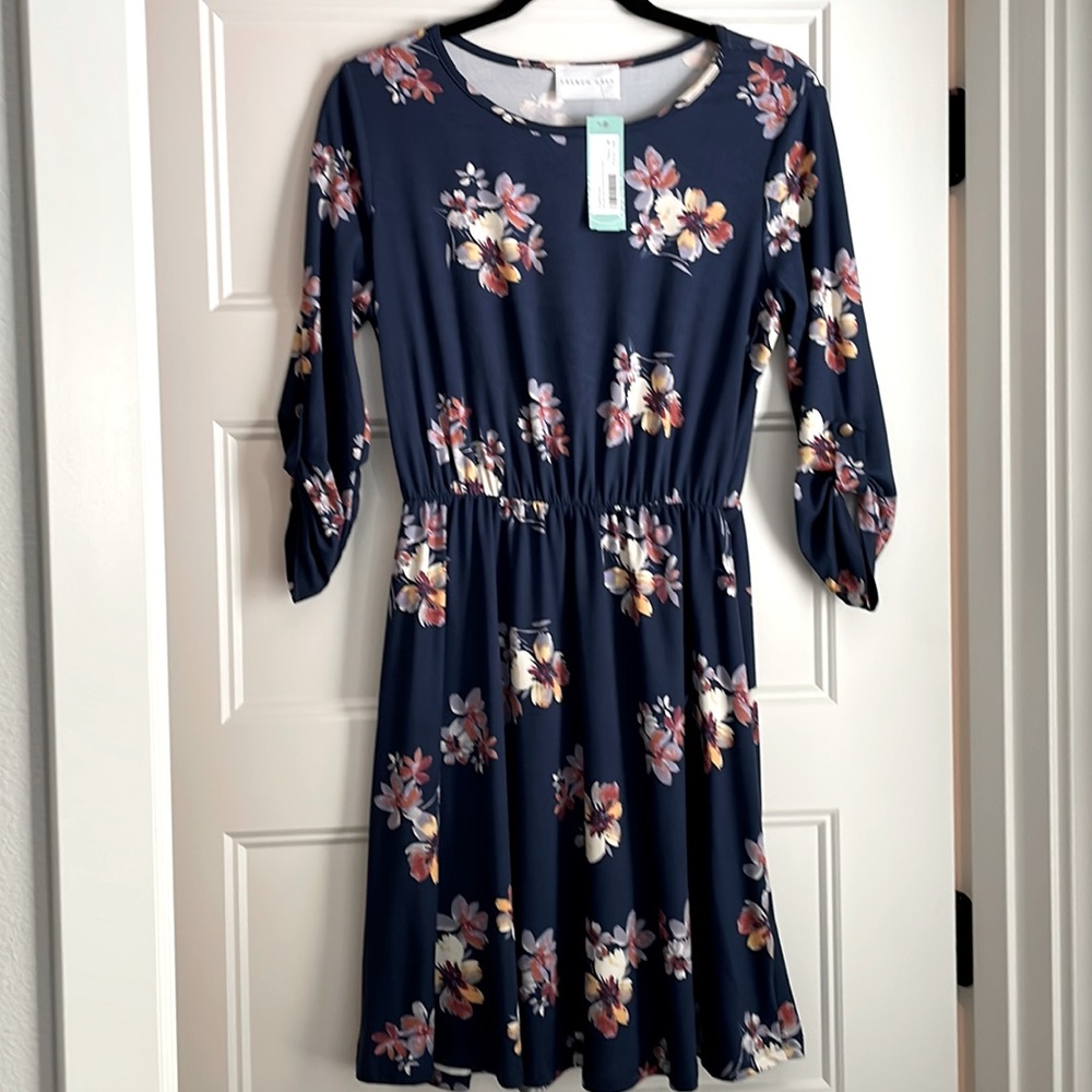 Blue floral dress